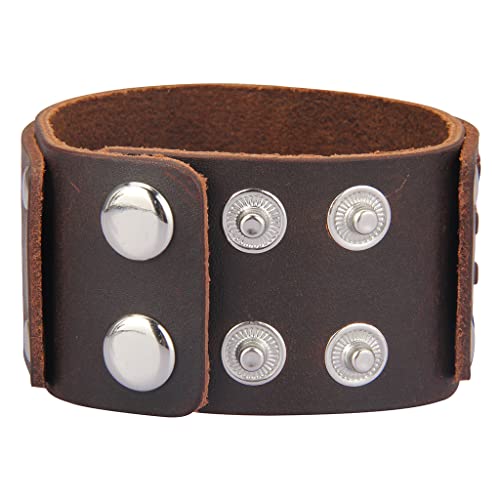 Handmade Brown Leather Cuff Bracelet for All