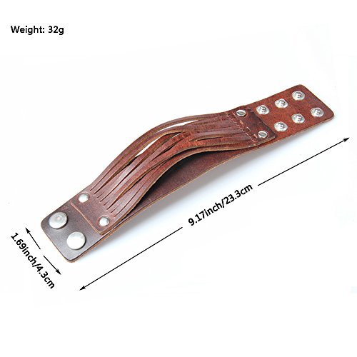 Handmade Brown Leather Cuff Bracelet for All