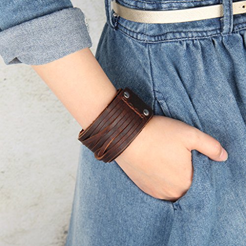 Handmade Brown Leather Cuff Bracelet for All