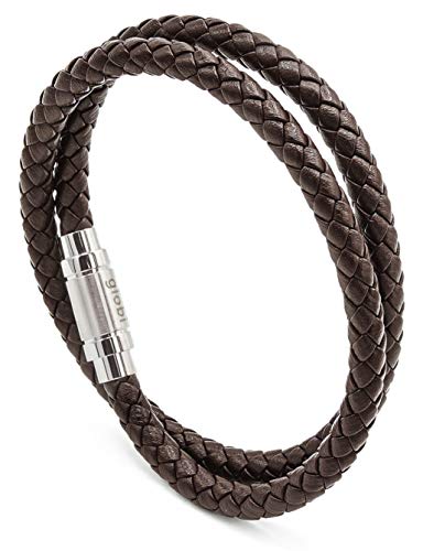 Moroccan Braided Leather Cuff Bracelet for Men