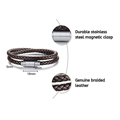 Moroccan Braided Leather Cuff Bracelet for Men