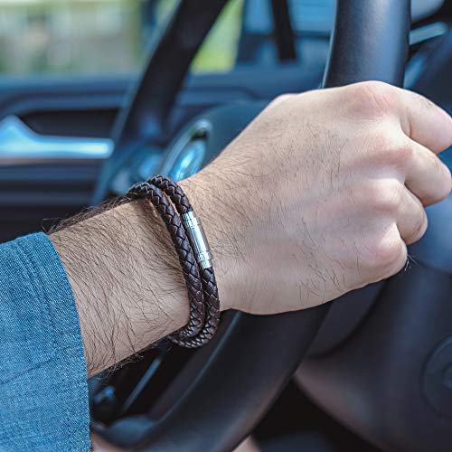 Moroccan Braided Leather Cuff Bracelet for Men