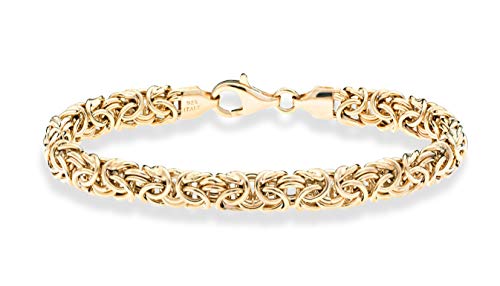 Handmade 18K Gold Over Silver Byzantine Bracelet