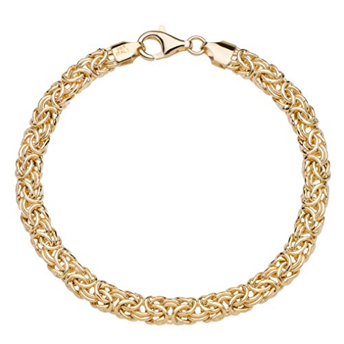 Handmade 18K Gold Over Silver Byzantine Bracelet