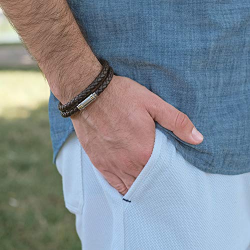 Moroccan Braided Leather Cuff Bracelet for Men