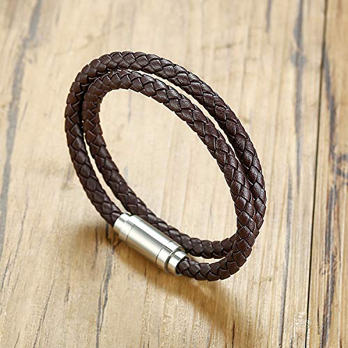 Moroccan Braided Leather Cuff Bracelet for Men