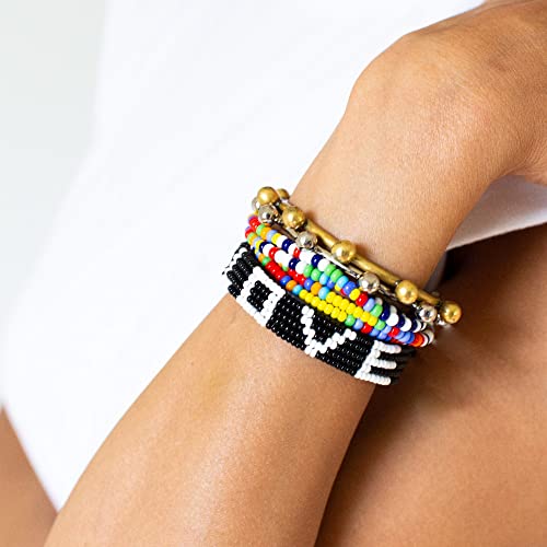 Rainbow Vegan Bead Bracelet - Handmade Bohemian Style