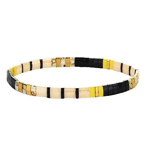 Handmade Tila Beaded Stretch Bracelet for Women
