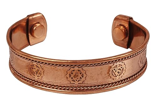 Embroidered Om Mandala Copper Magnetic Bracelet