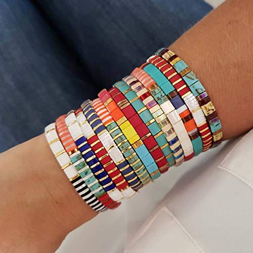 Handmade Tila Beaded Stretch Bracelet for Women