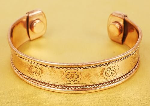 Embroidered Om Mandala Copper Magnetic Bracelet