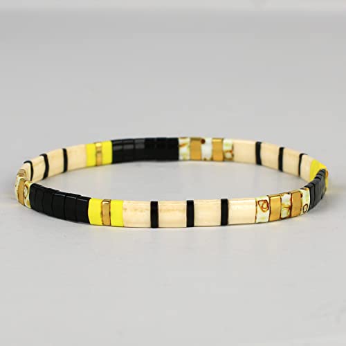 Handmade Tila Beaded Stretch Bracelet for Women