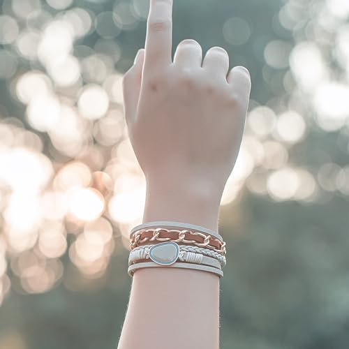 Boho Leather Wrap Bracelet Stack for Women