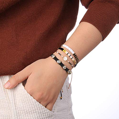Handmade Tila Beaded Stretch Bracelet for Women