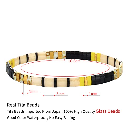 Handmade Tila Beaded Stretch Bracelet for Women