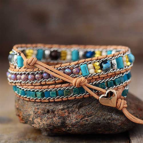 Boho Handmade Natural Stone Wrap Bracelets Collection