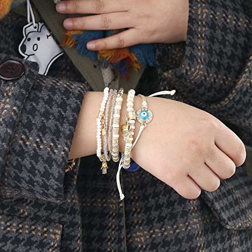 Bohemian Multilayer Evil Eye Bead Bracelets Set