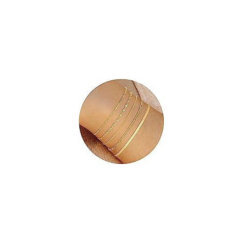 Dainty Gold Plated Moroccan Bracelet Set for Women