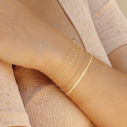 Dainty Gold Plated Moroccan Bracelet Set for Women