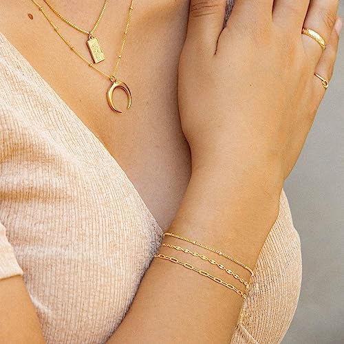 Dainty Gold Plated Moroccan Bracelet Set for Women