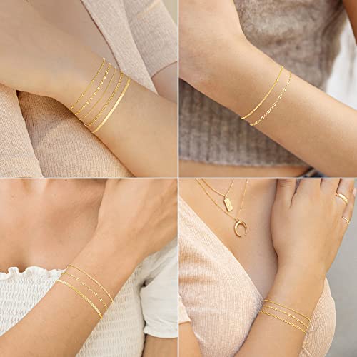 Dainty Gold Plated Moroccan Bracelet Set for Women