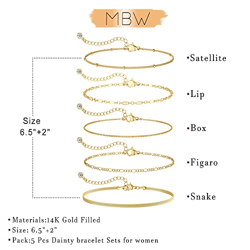 Dainty Gold Plated Moroccan Bracelet Set for Women