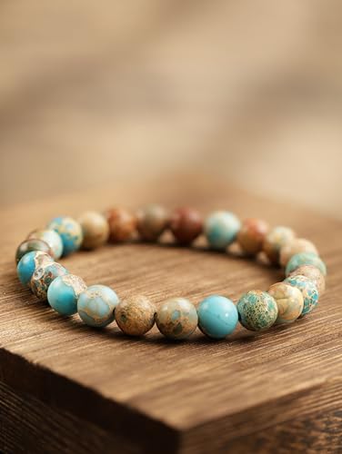 Turquoise Boho Elastic Beaded Bracelet for Women