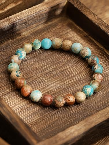 Turquoise Boho Elastic Beaded Bracelet for Women