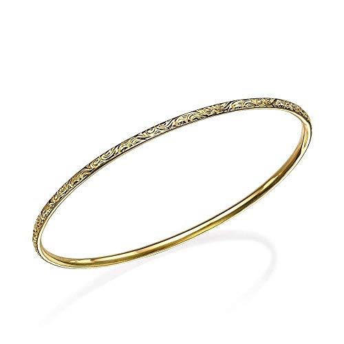 Gold Curlicue Moroccan Bangle Bracelet for Women