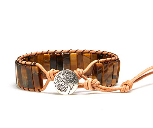 Handmade Bohemian 7 Chakra Leather Wrap Bracelet