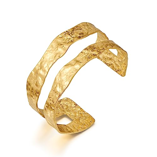 Elegant Double-Layer Gold Cuff Bracelet for Women
