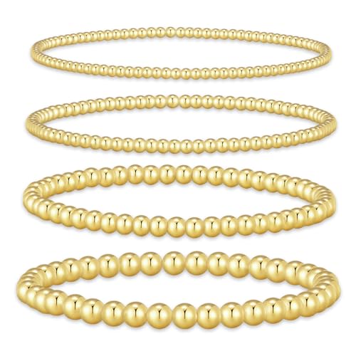 Elegant 14K Gold Beaded Bracelets for Women