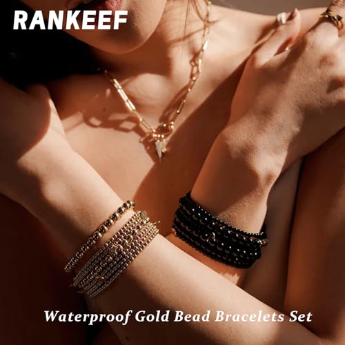Elegant 14K Gold Beaded Bracelets for Women
