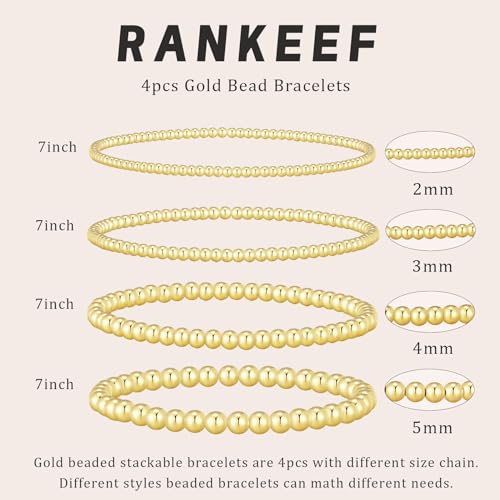 Elegant 14K Gold Beaded Bracelets for Women