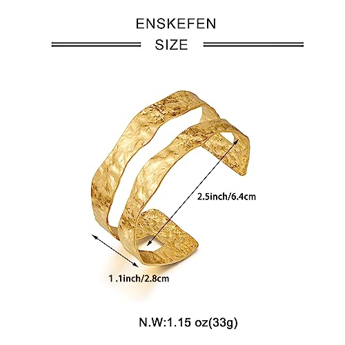 Elegant Double-Layer Gold Cuff Bracelet for Women