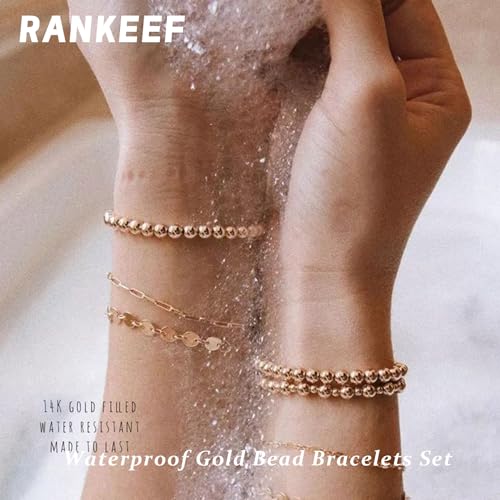 Elegant 14K Gold Beaded Bracelets for Women