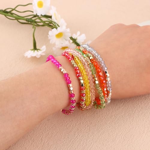 28Pcs Boho Beaded Stackable Moroccan Bracelets