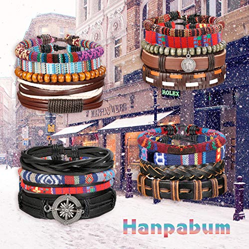 18pcs Ethnic Braided Leather Bracelets for All