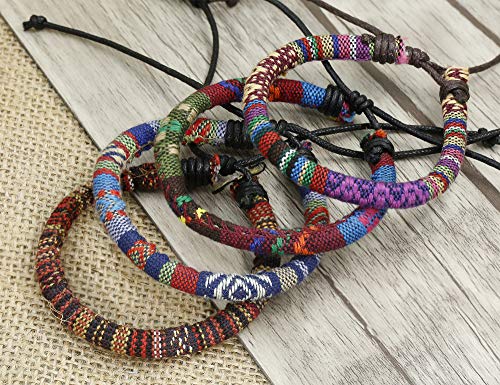 18pcs Ethnic Braided Leather Bracelets for All