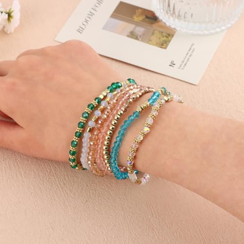 28Pcs Boho Beaded Stackable Moroccan Bracelets