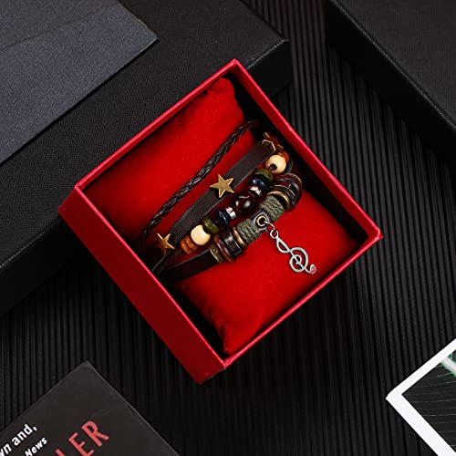 Multilayer Boho Woven Leather Bracelets Set