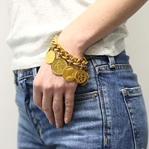 Vintage 24K Gold Plated Moroccan Coin Bracelet
