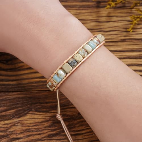 Boho Agalmatolite Stone Wrap Bracelet for All