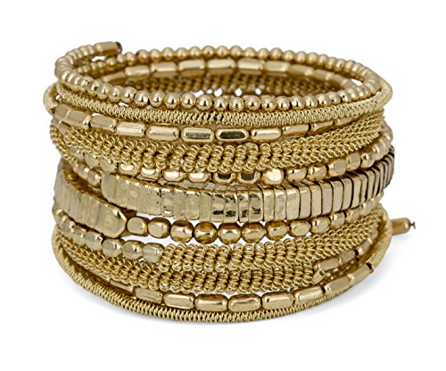 Handmade Gold Bohemian Coil Bracelet for Women