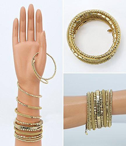 Handmade Gold Bohemian Coil Bracelet for Women