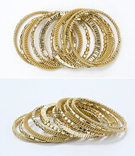 Handmade Gold Bohemian Coil Bracelet for Women