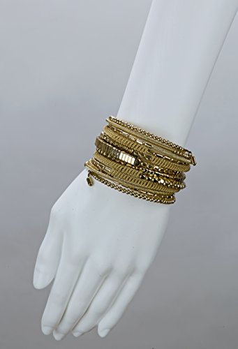 Handmade Gold Bohemian Coil Bracelet for Women