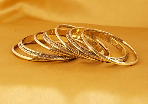 Antique Gold Tone Set of 7 Indian Bangles