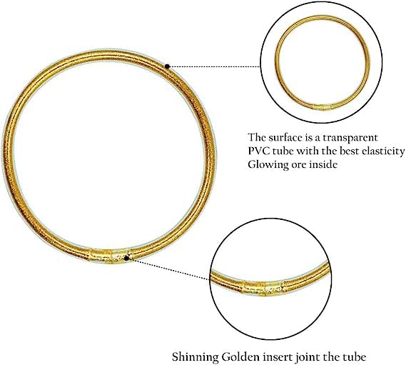 10 PCS Glitter Jelly Bangle Bracelet Set