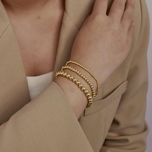 Elegant 14K Gold Filled Stretch Beaded Bracelets